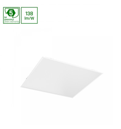 60x60 ALGINE LED panel, 40W - Bagbelyst, IP44, 4000K, DALI, hvid kant