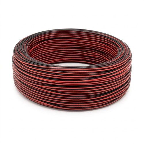 100m Kabel rød/sort - 2x0,35mm², 12V-24V, til LED strip