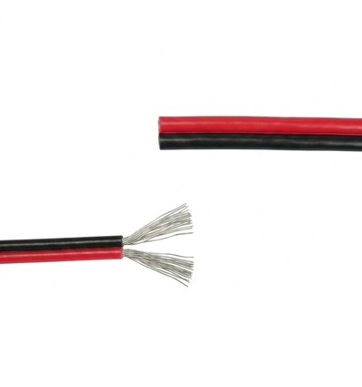 10m Kabel rød/sort - 2x0,35mm², 12V-24V, til LED strip