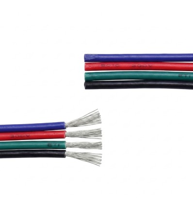 20m RGB Kabel - 4x0,35mm², 12V-24V, til LED strip
