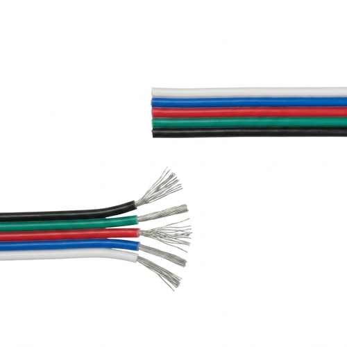 5m RGBW Kabel - 5x0,35mm², 12V-24V, til LED strip
