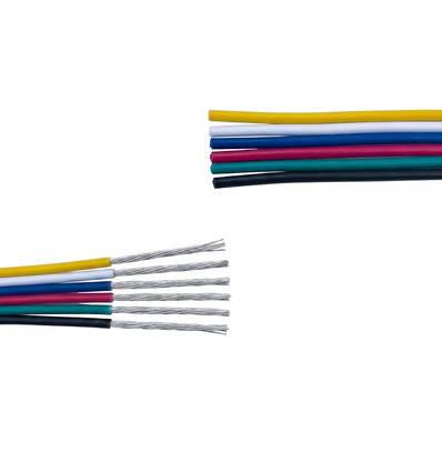5m RGB+CCT-kabel til LED strip - 6 × 0,35 mm², 12/24V