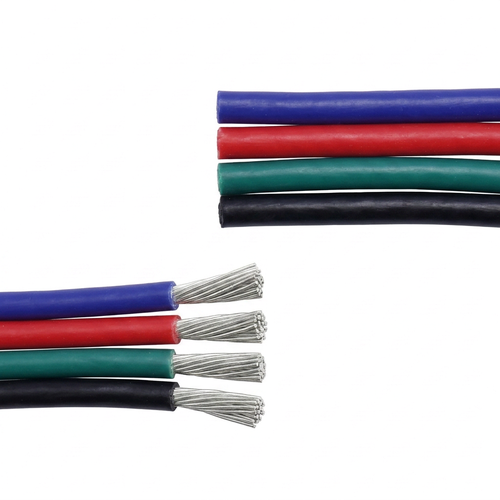 20m 1,2mm² RGB kabel - 4-ledet (16AWG), 12V-24V til LED strip