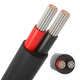 20m Kabel rød/sort, sort rund - 2x0,35mm², 12V-24V, til LED strip