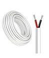 100m Kabel rød/sort, hvid rund - 2x0,35mm², 12V-24V, til LED strip
