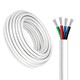 100m RGB kabel, hvid rund - 4x0,35mm², 12V-24V til LED strip