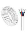 100m RGB kabel, hvid rund - 4x0,35mm², 12V-24V til LED strip