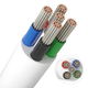 10m RGBW kabel, hvid rund - 5x0,35mm², 12V-24V til LED strip