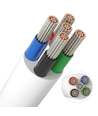 100m RGBW kabel, hvid rund - 5x0,35mm², 12V-24V til LED strip