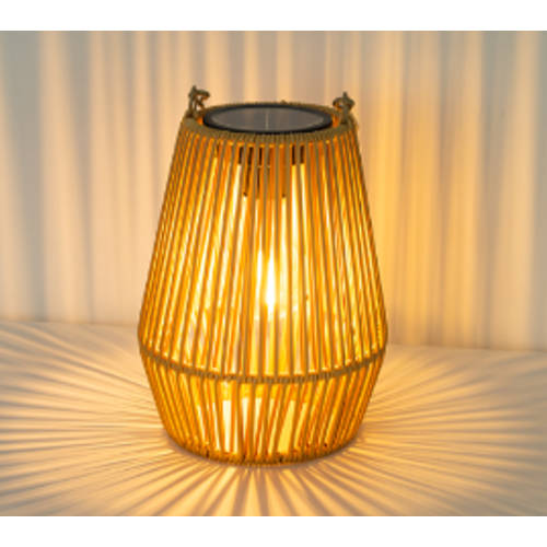 Solar Rattan Lanterne – Boheme Havelampe med Automatisk Tænd/Sluk, IP44