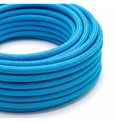 5m Stofledning 2x0.75 mm², tekstil - 230V, Lyseblå