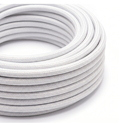 5m Stofledning 2x0.75 mm², tekstil - 230V, Hvid