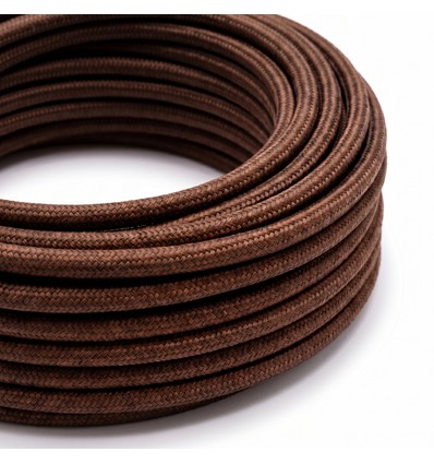 5m Stofledning 2x0.75 mm², tekstil - 230V, Kaffefarvet
