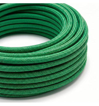 5m Stofledning 2x0.75 mm², tekstil - 230V, Mørkegrøn