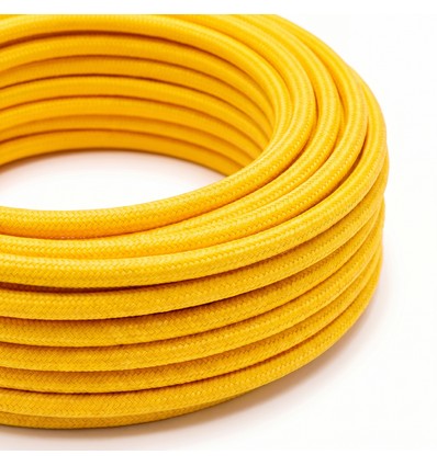 5m Stofledning 2x0.75 mm², tekstil - 230V, Gul
