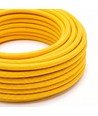 5m Stofledning 2x0.75 mm², tekstil - 230V, Gul