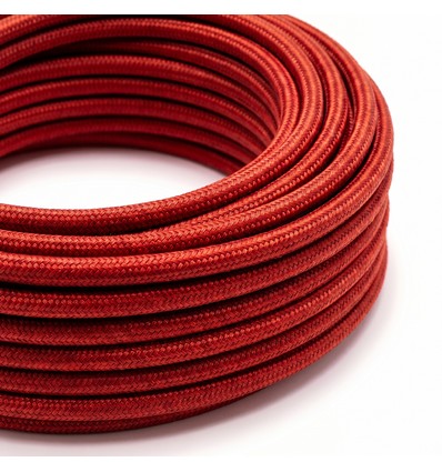 5m Stofledning 2x0.75 mm², tekstil - 230V, Rød