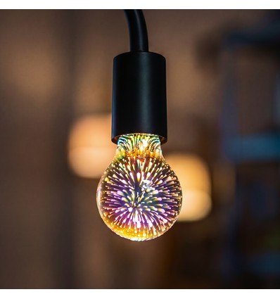 E27 3W LED pære - A60, 3D stjerne effekt