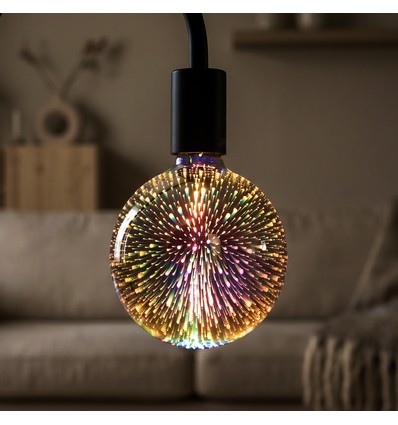 3D LED Pære 4W E27 - Stjerne effekt, 3000K, G125