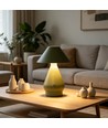 Opladelig LED bordlampe - Grøn, Ø16cm, 21,5cm høj, touch dæmpbar, 3i1, IP20 indendørs