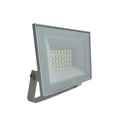 20W LED projektør - IP65, hvidt hus, 6500K, udendørs