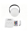 Opladelig RGB LED bordlampe Ø13cm - Hvid, inkl. fjernbetjening, IP54 udendørs