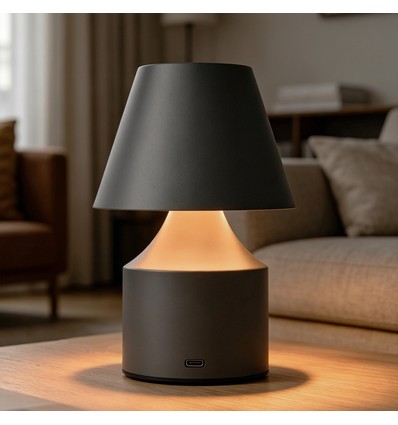 Opladelig LED bordlampe - Grå, touch dæmpbar, 3i1, IP20 indendørs