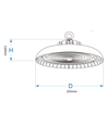 100W LED high bay 180lm/w - Justerbar watt, IP65, Lifud driver, 0-10V dæmpbar, 5 års garanti