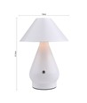 Opladelig LED bordlampe - Hvid, Ø16cm, 21,5cm høj, touch dæmpbar, 3i1, IP20 indendørs