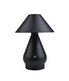 Opladelig LED bordlampe - Sort, Ø16cm, 21,5cm høj, touch dæmpbar, 3i1, IP20 indendørs