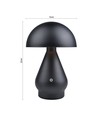 Opladelig LED bordlampe - Sort, Ø15cm, 22cm høj, touch dæmpbar, 3i1, IP20 indendørs