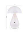 Opladelig LED bordlampe - Hvid, Ø15cm, 22cm høj, touch dæmpbar, 3i1, IP20 indendørs