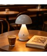 Opladelig LED bordlampe - Hvid, Ø15cm, 22cm høj, touch dæmpbar, 3i1, IP20 indendørs
