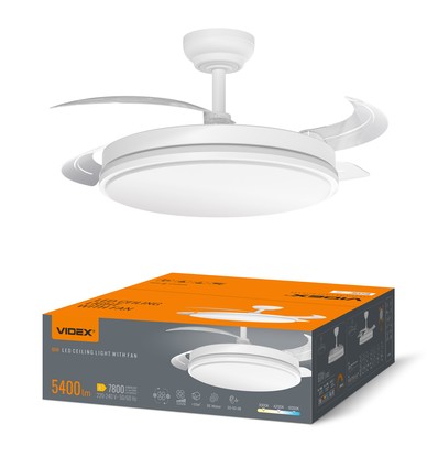 60W LED loftslampe med ventilator - CCT, hvid, inkl. fjernbetjening