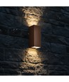 10W LED væglampe - 3-i-1 CCT, Cortenfarvet stål, IP65, op/ned lys
