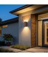 10W LED væglampe 3-i-1 - Cortenfarvet hus, IP65, op/ned lys, inkl. lyskilde