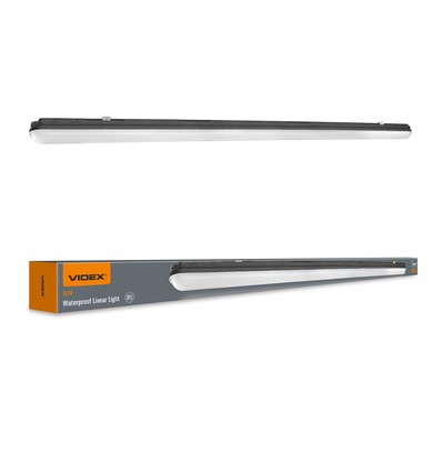 150cm 50W sort LED armatur - IP65, 5000K, gennemfortrådet