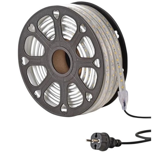 50m arbejdslys LED strip - 230V, IP65, 1500 lm/m, 12W/m, 4000K, Byggeplads belysning