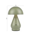 Opladelig LED bordlampe - Grøn, Ø15cm, 22cm høj, touch dæmpbar, 3i1, IP20 indendørs
