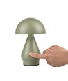 Opladelig LED bordlampe - Grøn, Ø15cm, 22cm høj, touch dæmpbar, 3i1, IP20 indendørs
