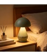 Opladelig LED bordlampe - Grøn, Ø15cm, 22cm høj, touch dæmpbar, 3i1, IP20 indendørs