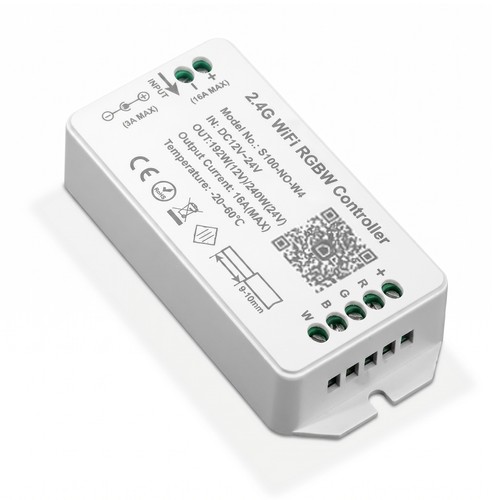 WiFi RGB+W controller - Tuya Smart/Smart Life, uden fjernbetjening, Google Home/Alexa kompatibel, 12V (120W), 24V (240W)