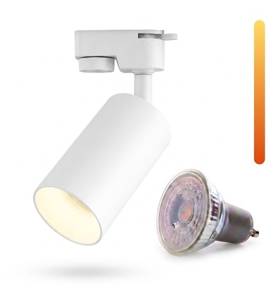 Dim to warm GU10 skinnespot - Inklusiv 6W Dimtowarm pære, Hvid, 1-faset, 1F2W