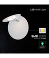 V-Tac 6W LED væglampe - CREE chip, hvid, IP20, 6 års garanti, roterbar