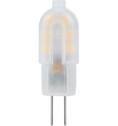 G4 1W LED pære, 12V - 135lm, mat glas, varm hvid