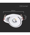 Demo: 30W Ø20 cm indbygningsspot RA90 - Hul: Ø18 cm, Mål: Ø20 cm, CCT - 3 lyskulører, 3i1, hvid kant