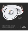 Demo: 30W Ø20 cm indbygningsspot RA90 - Hul: Ø18 cm, Mål: Ø20 cm, CCT - 3 lyskulører, 3i1, hvid kant