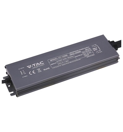 200W / 12V DC strømforsyning til LED strips - 16.6A, IP67 vandtæt