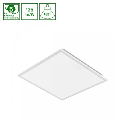 60x60 LED panel, 40W, UGR19 - DALI dæmpbar, 90°, hvid kant, neutral hvid