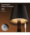 Opladelig LED flaskelampe - Sort, touch dæmpbar, 3i1, IP20 indendørs